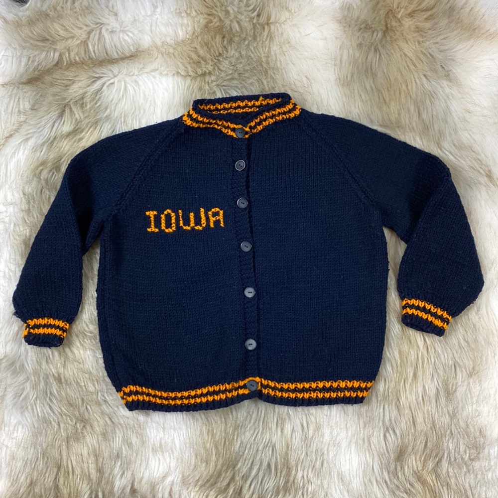Iowa Hawkeye Homemade Crochet Long Sleeve Sweater